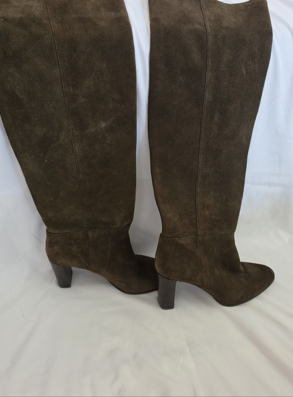 Olive Suede Slouchy Heel Boots | Size 7.5 Zara Moroccan Made